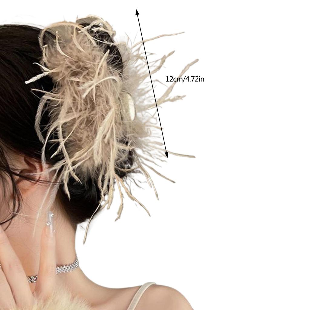 Hair Claw Clip Feather Theme Hair Claw Clamp Lovely 1920s Hair Holder Barrettes Strong Hold Hairpin for Girls
