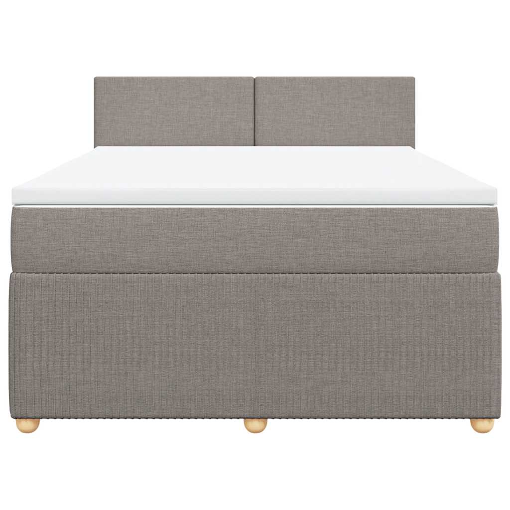 Box Spring Bed with Mattress Taupe 160 X 200 Cm Fabric