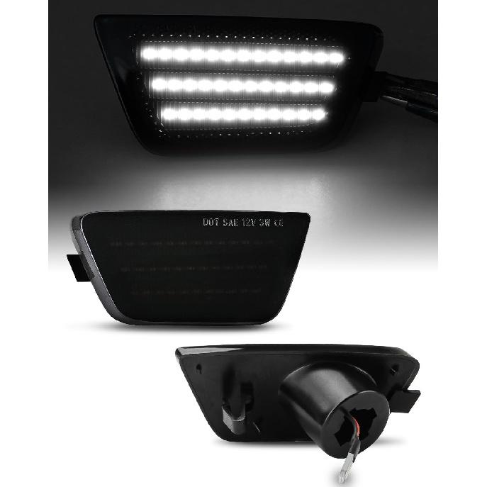 Bestview LED Side Marker Light Assembly, Front Bumper Lamps Compatible with Chevy Cruze 2011 2012 2013 2014 2015, Driver & Passenger Side, Smoked Len