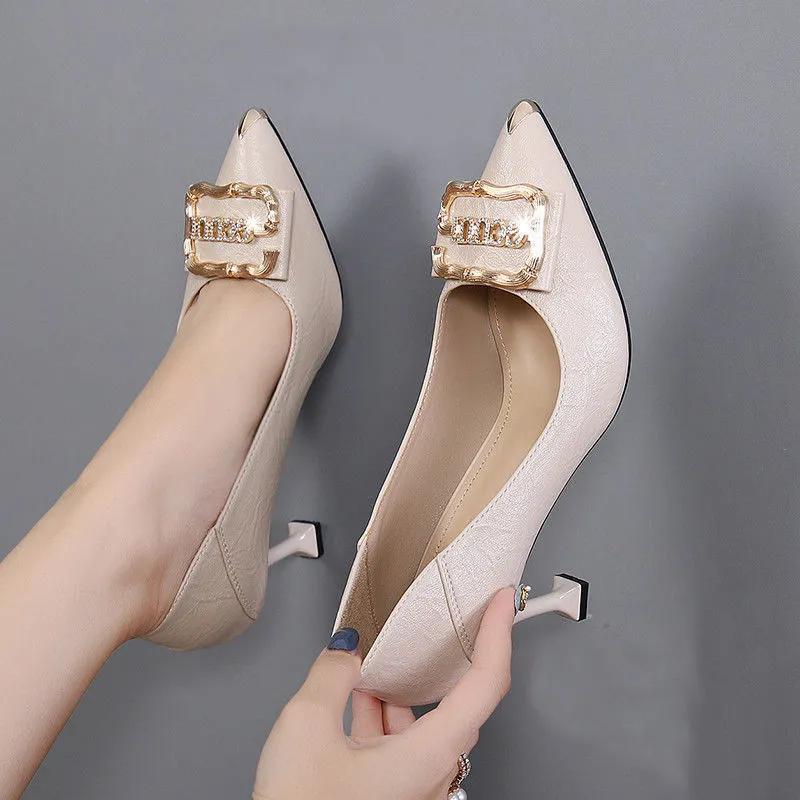 Kadın gündelik tatlı hafif ilkbahar & yaz stiletto topuklu ayakkabılar bayan moda konfor kariyer ofis seksi parti stiletto ayakkabılar ba24