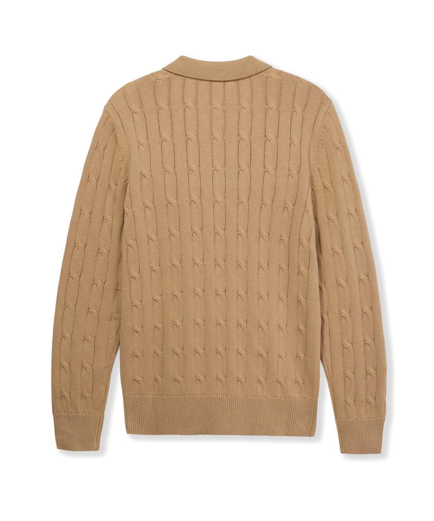 USPOLOASSN Classic Cable Collar Knit _Beige
