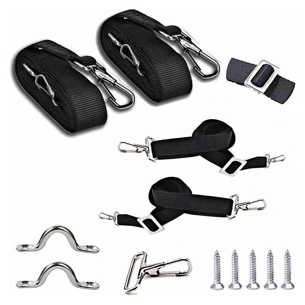 2X Weatherproof Boat Top Awning Straps Marine Webbing Strap Adjustable With Loop Stainless Steel Snap Hooks For Canopy Canoe
