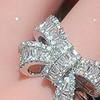 Yousheng Women Ring Bow Rhinestone Polished Alloy Proposal Ring Multi Sizes Wedding Ring Lady Finger Jewelry for Prom Parties