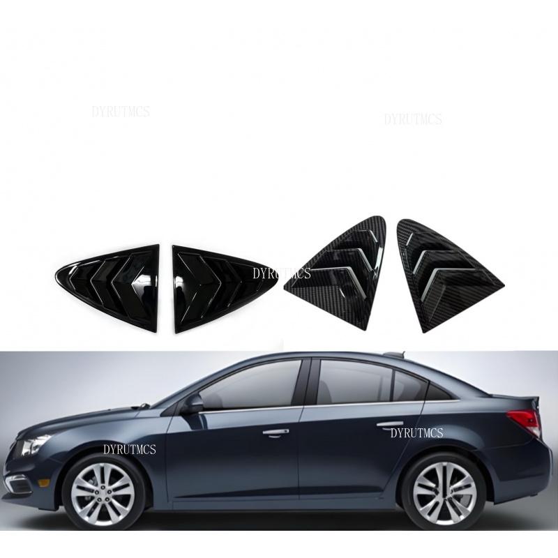 For Chevrolet Cruze 2009-2017 Car Rear Louver Window Side Shutter Cover Trim Sticker Vent Scoop ABS Carbon Fiber ABS