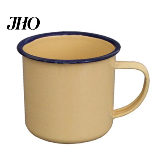 Kitchen Cup 120/240/350/500ML Vintage Enamel Mug with Handle Heat-resistant Large Capacity Tea Milk Water Coffee Drinking Retro Decoration 1960s Style