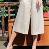 Cotton and Linen Wide Leg Pants for Women Summer High Waisted Cropped Pants Plus Size Casual Pants for Women Linen Loose Pants for Women