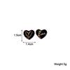 Black Enamel Heart Stud Earrings Asymmetrical LOVE Punk Fashion Baroque Heart In Heart Unusual Earrings for Women