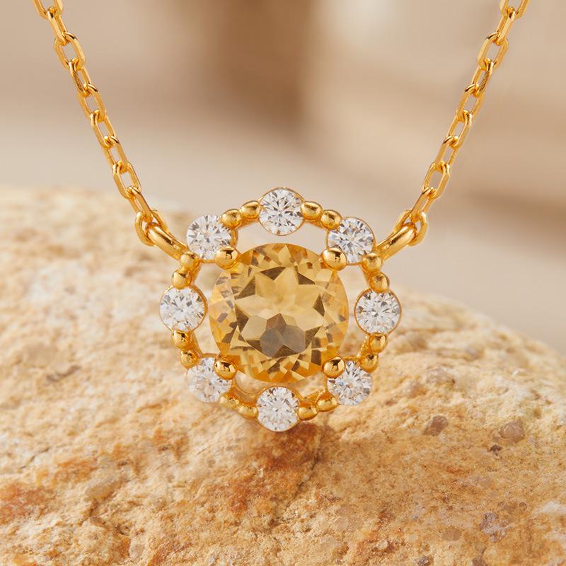 S925 Sterling Silver Natural Topaz Citrine Amethyst Olive Garnet Color Treasure Ring Women'S Jewelry Set Earrings