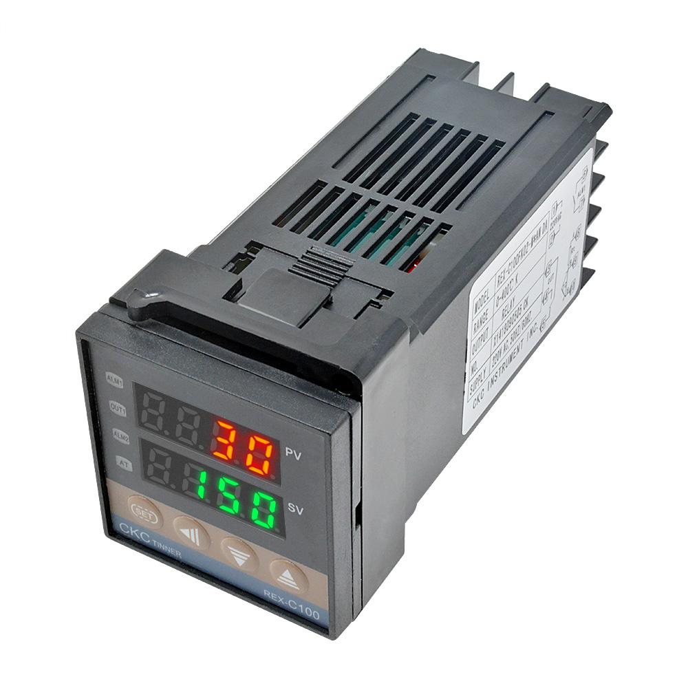 

REX-C100 Digital PID Temperature Controller Thermostat Relay output + Max.40A SSR Relay+ K Thermocouple Probe High Quality RKC