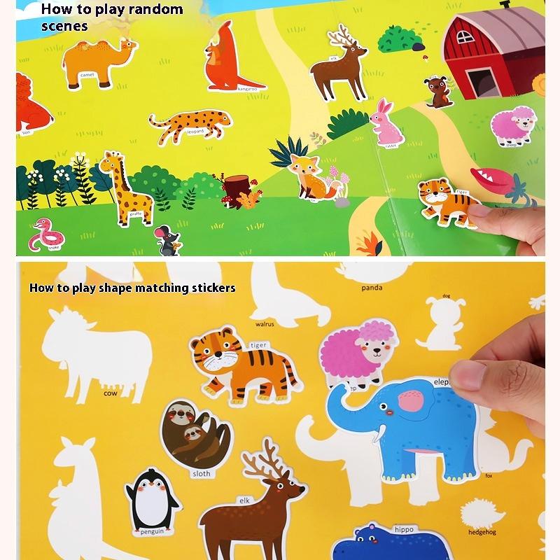 1 Set Kinder Tragbar Wiederverwendbar Leise Beschäftigt Kleben Ein Buch Kinder DIY Stickerbuch Blasen Szene Sticker Gelee Paste Spielzeug