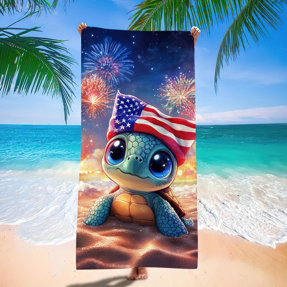 Bohemian Mandala Sea Turtle Beach Towel Underwater Print Quick Dry Absorbent Towel for Summer