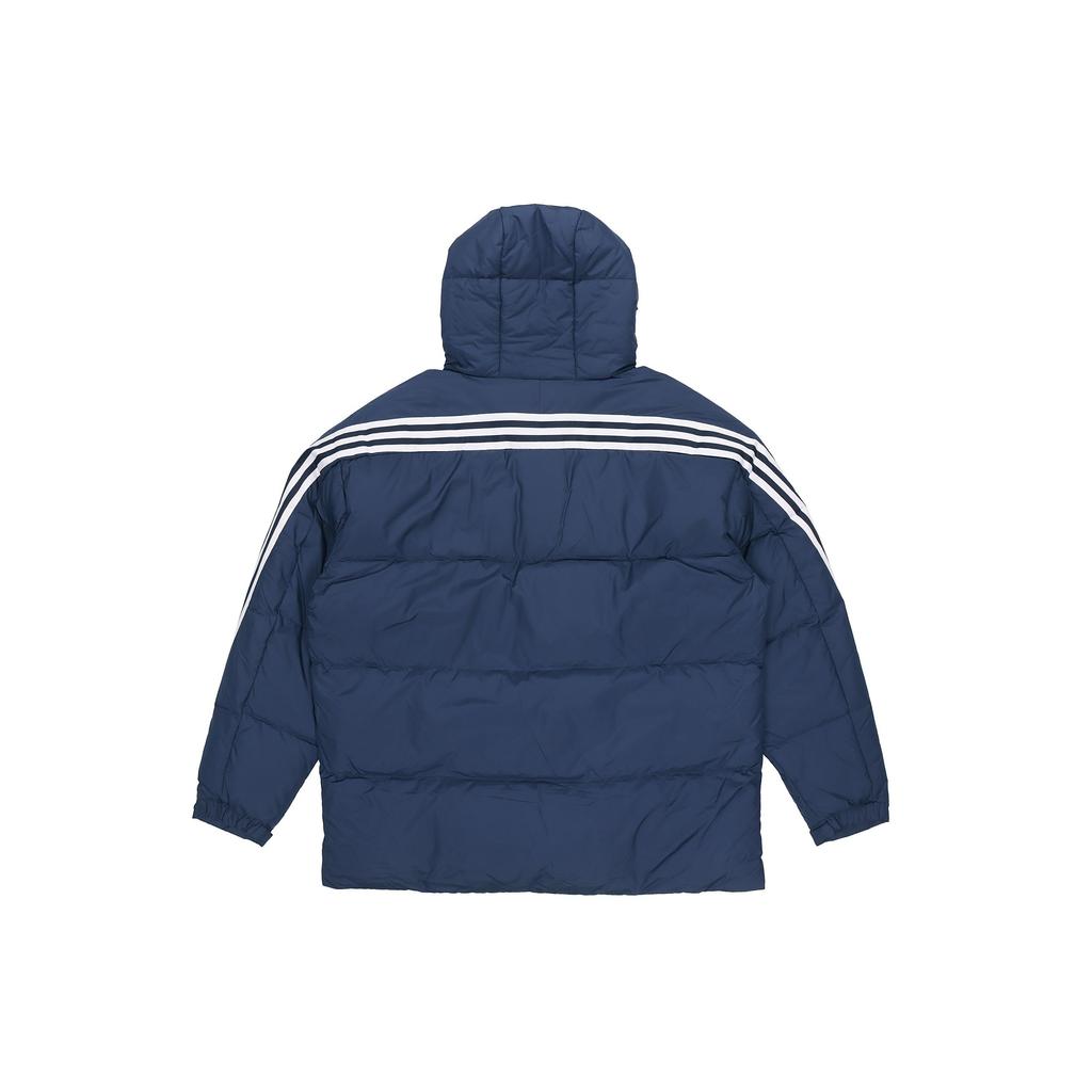Adidas Puffy Down Jacket With Hood Men Outerwear Blue H20756