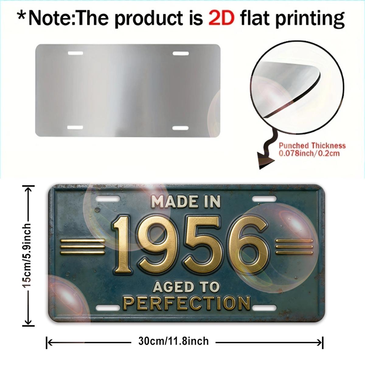 2D Flat Vintage Style Metal Sign Made In 1956 Aged To Perfection Birthday Anniversary Decor Sign, Suitable for Living Room