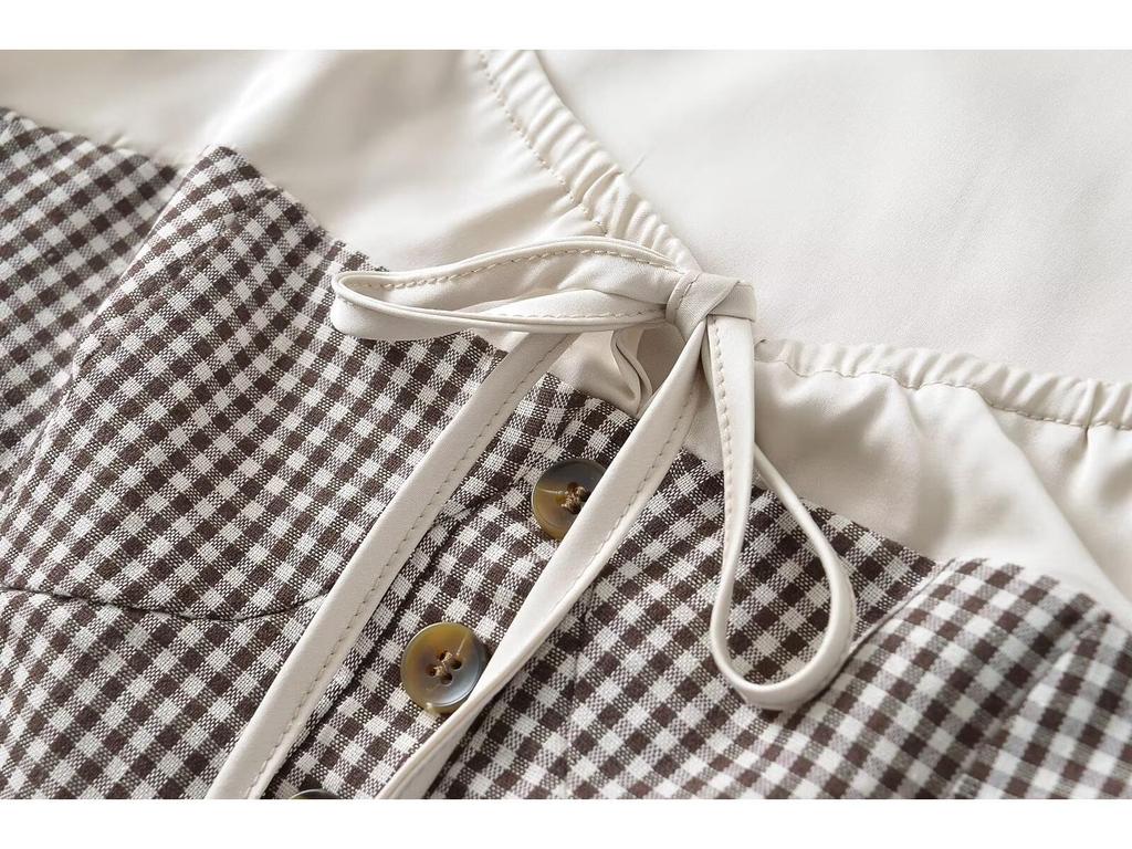 2024 Autumn Women's European & American Sleeveless Spliced Button Vest Top