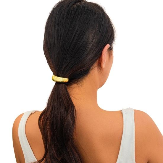 Geometric Metal Hair Tie, Alloy Elastic Ponytail Holder for Women, Minimalist Square Hair Ring for Daily Commuting Use