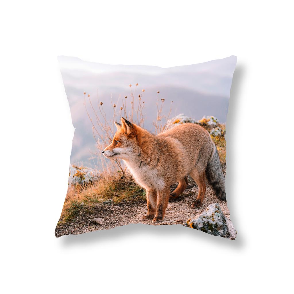 Cute Little Fox Throw Pillow Cover Animal Pillow Cover Sofa Car Decor Office Game Chair Cushion Cover Room Home Decor