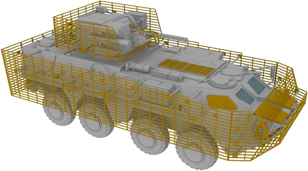 IBG 1/72 Ukrainian Army BTR-4E Wheeled Armored Vehicle with Slat Armor Plastic Model Kit PB72118