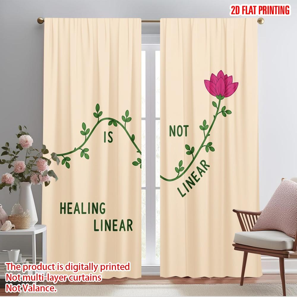 

2 шт. 2D плоская печать Драпировки Исцеление не линейно цветок Ткань Без электричества Праздничное праздничное использование для спальни офиса 52.50×116.00 CM 2pcs