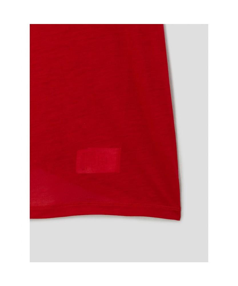 Anggae Scoop Neck Short Sleeve Tshirt Red
