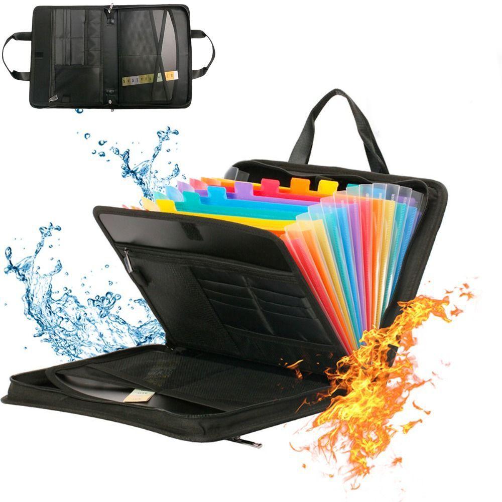 Colorful Tabs Expanding File Folder Fireproof Accordion Folder Base Document Organizer Office