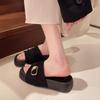 Retro-designed Button-down One-line Slippers for Women Thick-soled Comfortable To Wear with Flip-flops Fashionable Casual Shoes