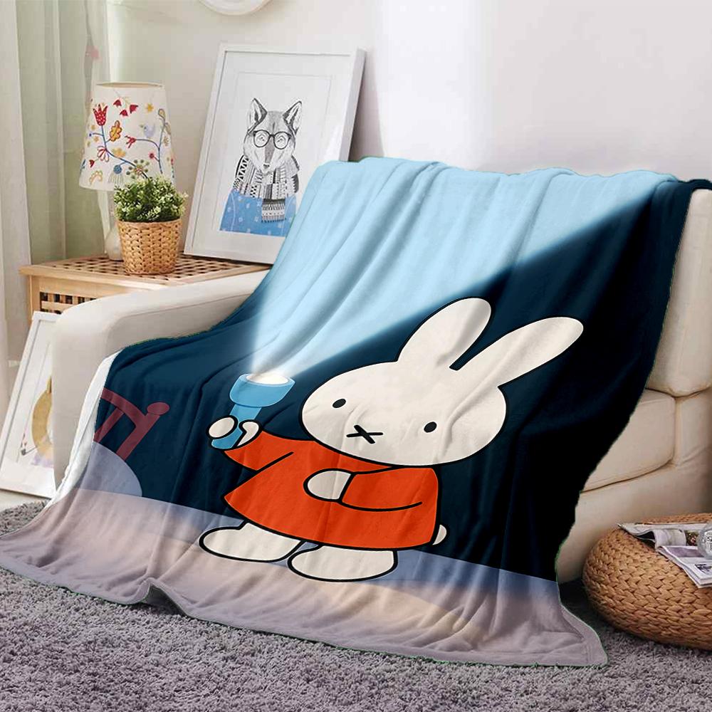 1pc Blanket - Miffy Print Design,Lightweight Blanket for Sofa,Bed- Soft &Warm,Gift for All Seasons