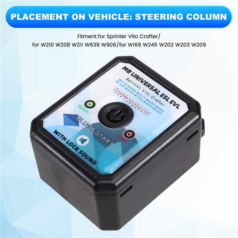 Durable-Car ESL ELV Universal Steering Lock Emulator With Lock Sound For Mercedes Benz Sprinter Vito Crafter W210 W208 W211 W639