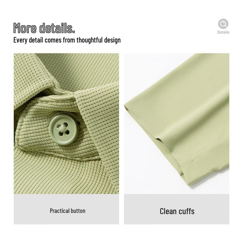 MONTAGUT Men's Waffle Knit Breathable Business Polo Shirt