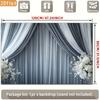 Grey Drape Backdrop with White Flowers for Wedding, Reception and Ceremony