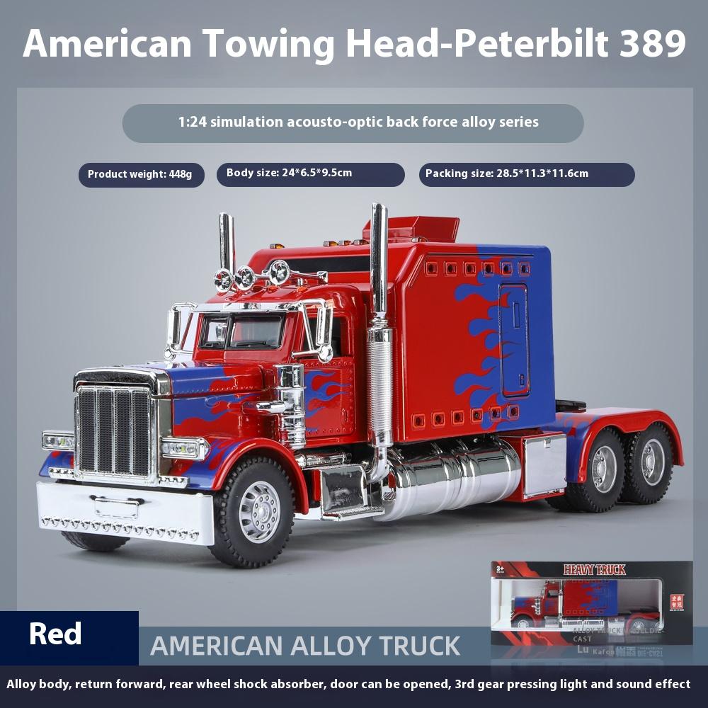 1:24 Scale Peterbilt 389 Tractor Trailer Play Toy Truck Vehicle for Kids, Lonestar Design, With Functions, Pre Built Semi, Reali