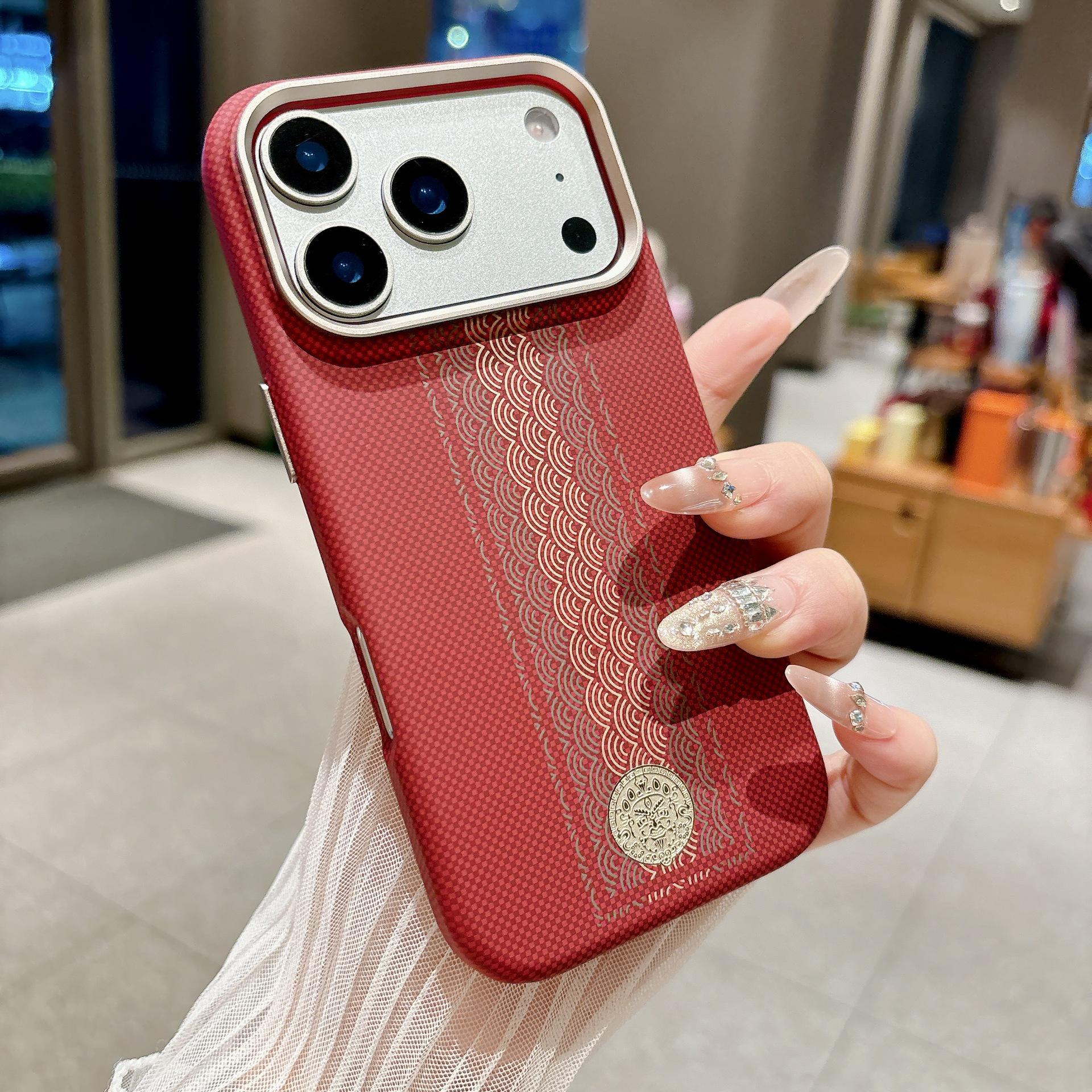

iPhone 16 Pro Yellow Magnetic Phone Case, Kevlar Texture, Full Coverage Protection for iPhone 17 Pro Max. iPhone 17 Pro