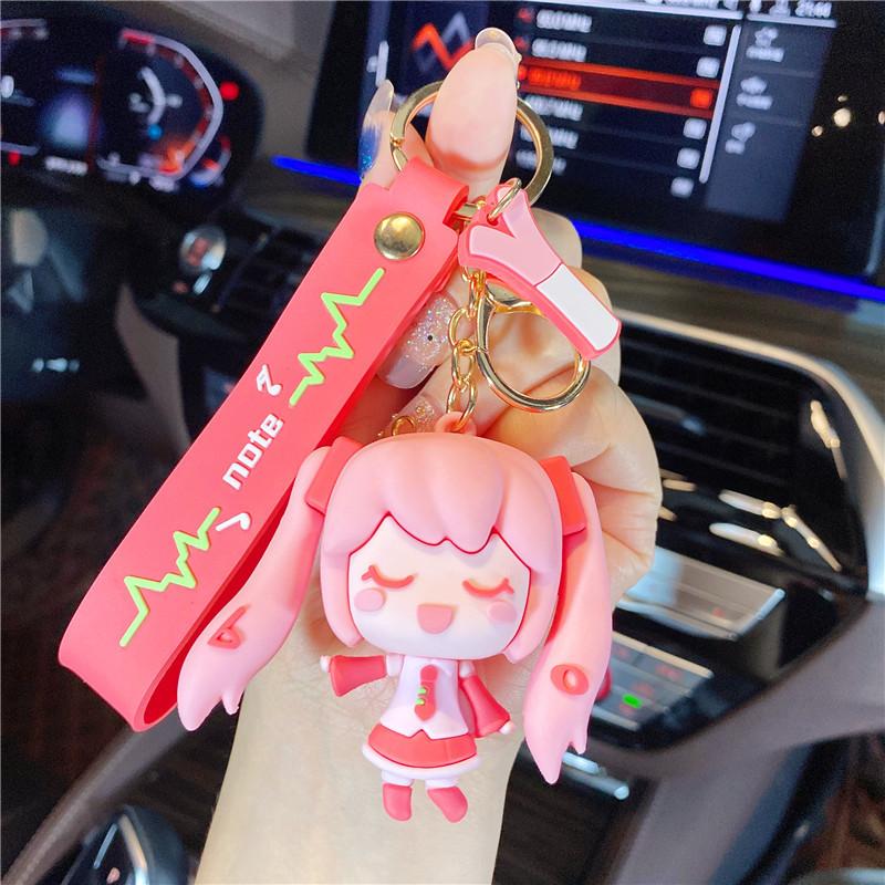 Cartoon Schönheitsmädchen Hatsune Miku Figur Schlüsselanhänger Tasche Anhänger Auto Schlüsselanhänger