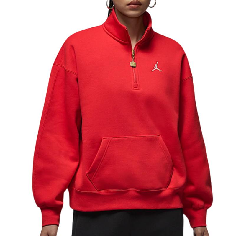 Jordan As W J Flt Flc Qtr Zip Sweatshirt Women Tops Red IB5602657