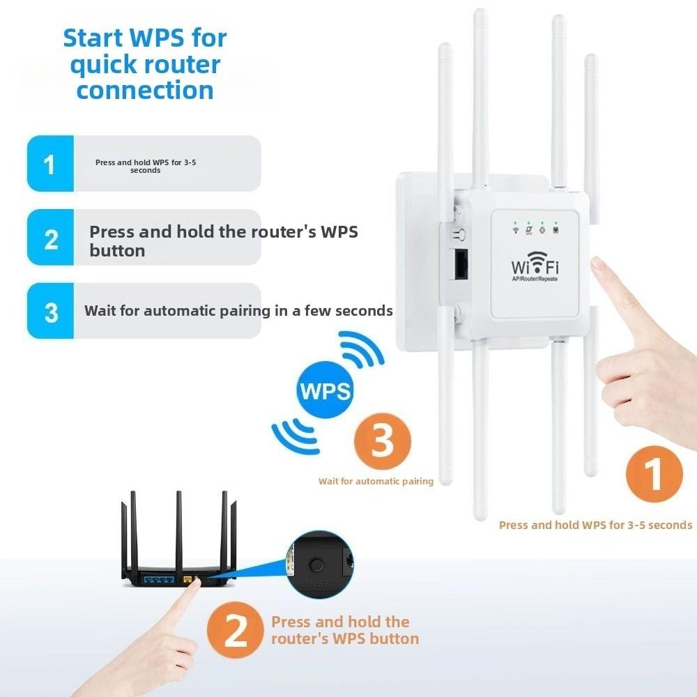 8-Antenna WiFi Extender Signal Amplification Signal Router Portable Wireless Repeater Home