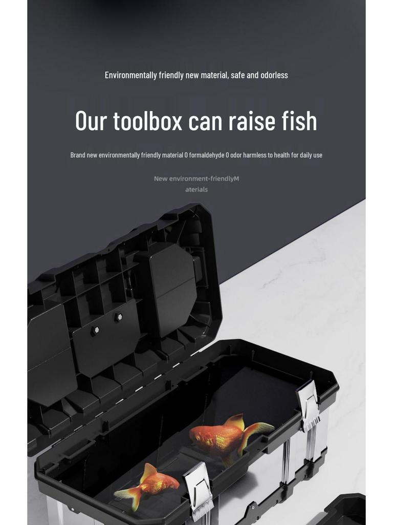 Three-Layer Folding Industrial Grade Stainless Steel Multifunctional Toolbox for Home & Vehicle