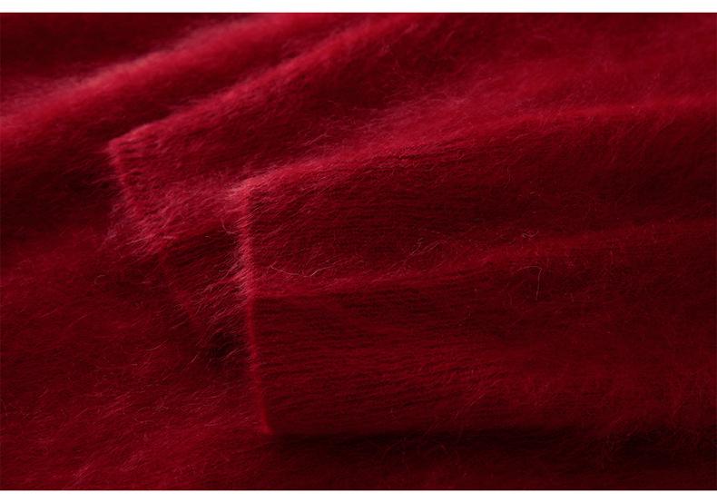 Women's Cashmere Half-High Neck Long Sleeve Sweater - Classic Loose Knit Top