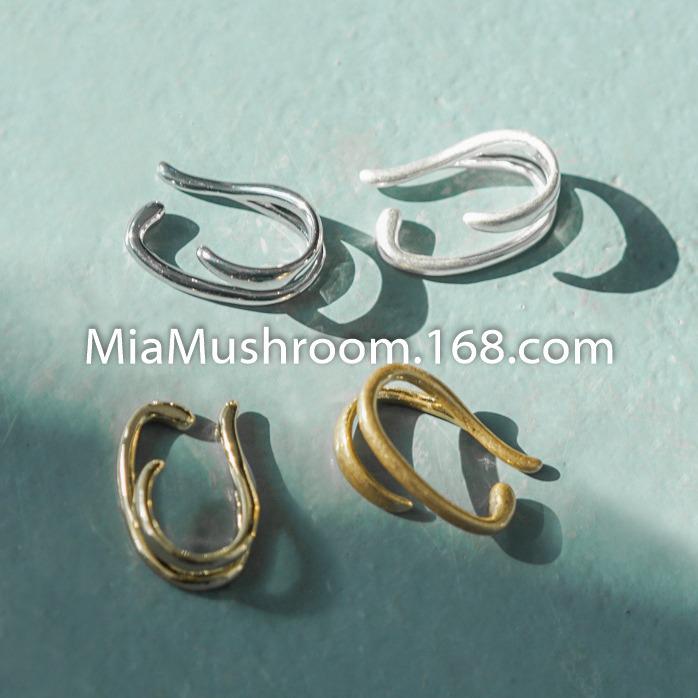 Japanese Matte Metal Line Ear Cuff - Distressed Wind Design for Women (No Piercing Needed)