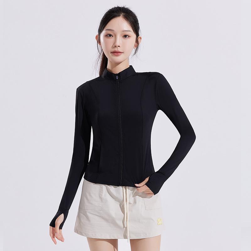 Women’s Slim Fit Stand Collar Sun Protection Jacket Lightweight Breathable UV Protection Summer Outdoor Sunscreen Coat