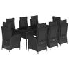 VidaXL Ensemble à Manger de Jardin avec Coussins 9 pcs, Table et Chaises avec Dossier Réglable, Meubles d'Extérieur, 3213183