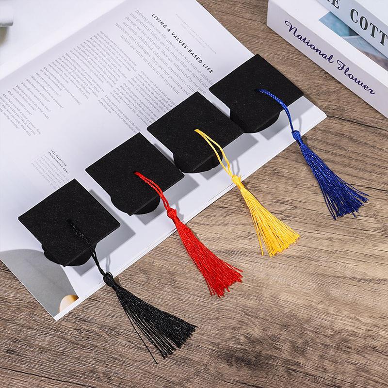 10PCS Mini Graduation Hat Doctoral Cap Costume Top Hat With Tassels DIY Plush Doll Decor Wine Bottle Decoration