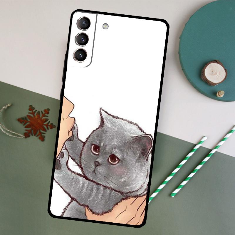 Kiss Cat Cute Kitten Cartoon Phone Case For Samsung Galaxy S26 S25 Ultra S20 S21 S22 S23 S24 S10 Plus S25 FE Back Cover