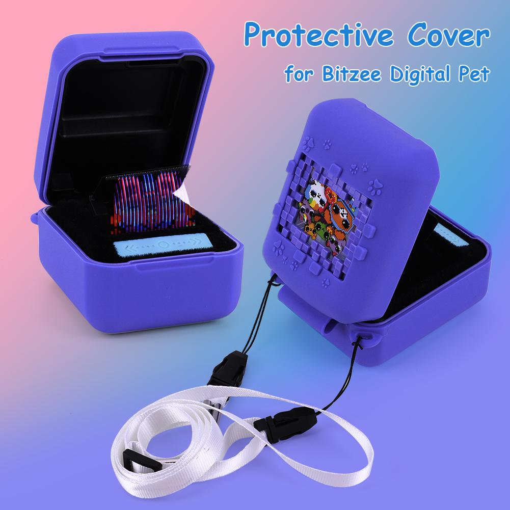 Silicone Cover Case Protective Skin Sleeve Shockproof Protective Storage Holder with Lanyard for Bitzee Virtual Electronic Pet