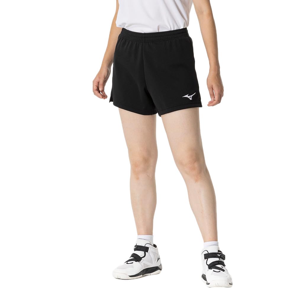 Volleyball Wear Game Knit Inseam 11cm Sweat Quick L [Mizuno] Pants, Material, (L Size), Absorbent, Drying, V2MBB202, Women's, Black,