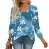 3/4 Sleeve Shirts For Women  Print Graphic Tees Blouses Casual Plus Size Basic Tops Pullover