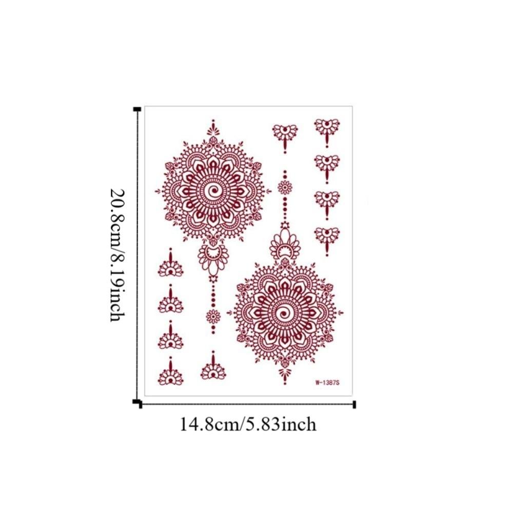 9pcs Lace Hollow Lace Fake Tattoos Indian Style Flower Fake Tattoos Hand Tattoo Stickers Wedding