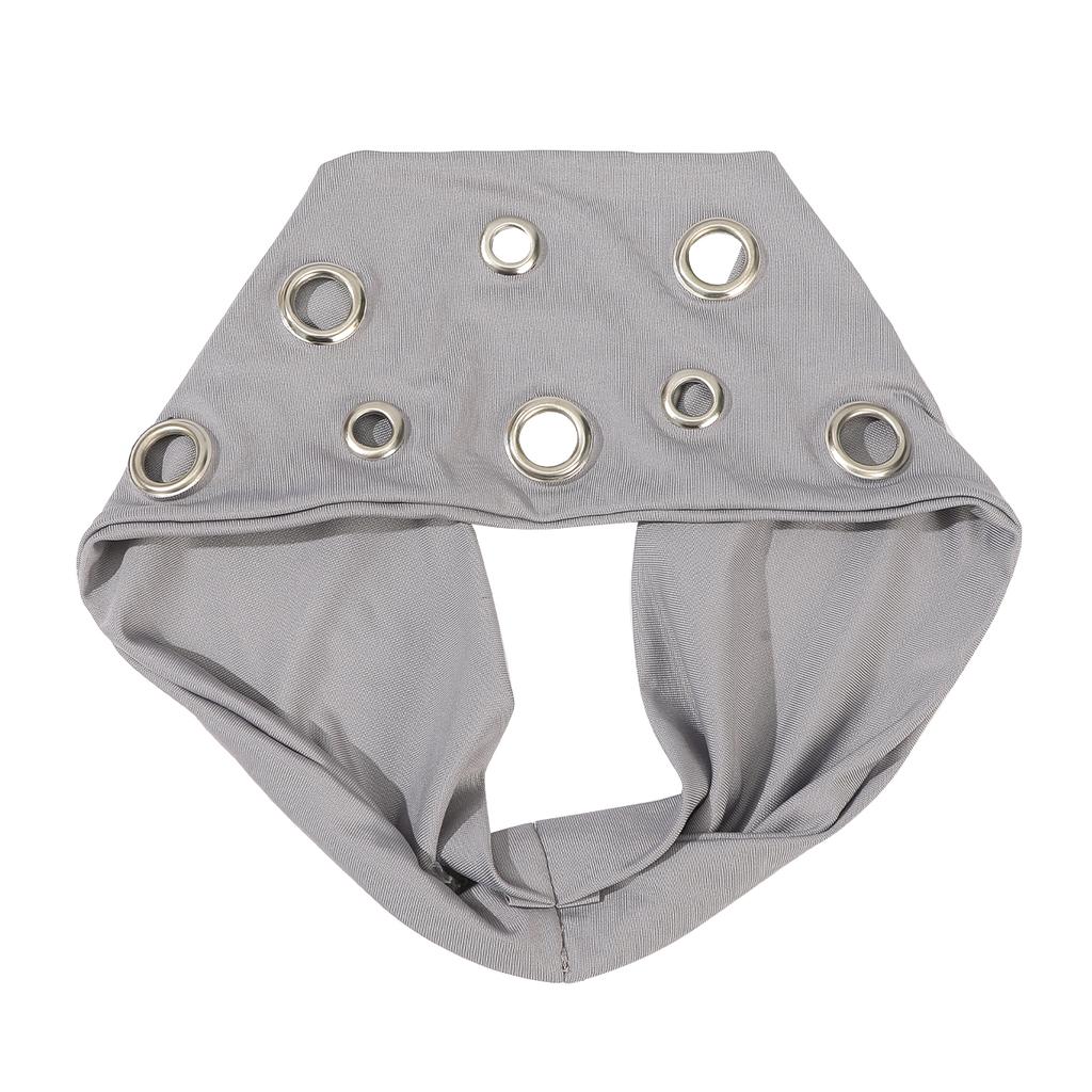 AWAYTR Punk Girl Hollowed Out Eyelets Wide Elastic Headband Stretchy Metal Rock Sports Grommet Headband Hair Accessories