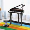 Keyboard for Kids with 37 Keys, Stool Piano with Microphone, LED Teaching Mode, Recording, Piano Musical Instrument for Children 3-6 Years Black