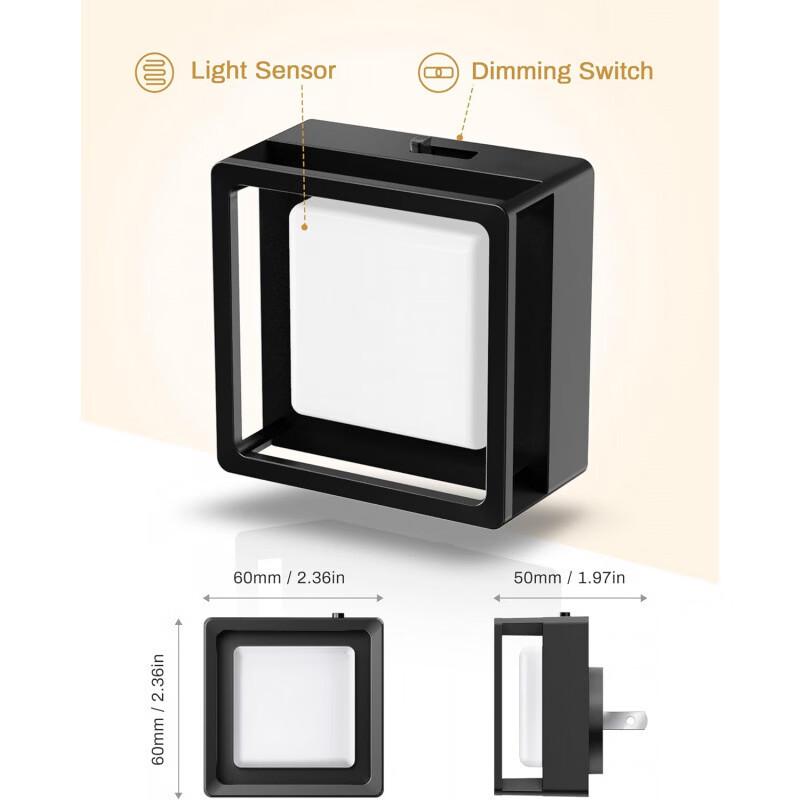 Portable Square Warm Light Night Lamp (2-Pack)