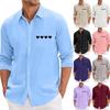 Men'S Casual Loose Fitting Long Sleeved Shirt Fashionable Lapel Shirt Top
