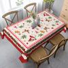 Christmas Poinsettia Rectangle Tablecloth Table Decor Reusable Winter Bird Gingerbread Dining Table Cloth Christmas Decorations